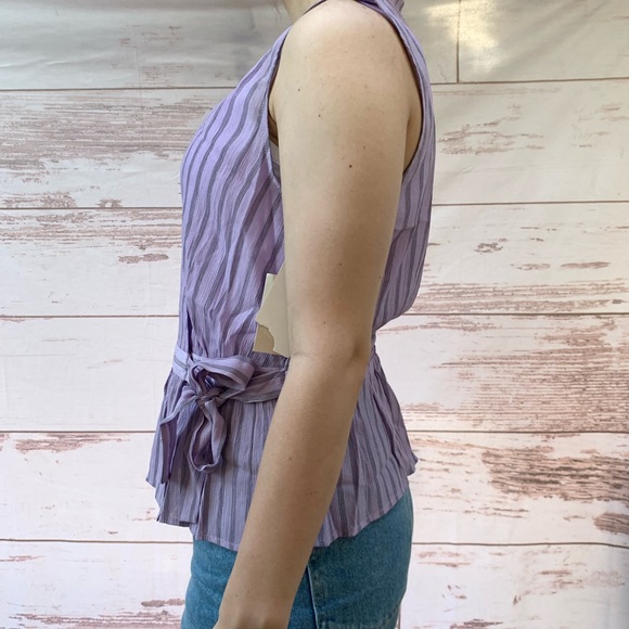 14th & UNION Lilac sleeveless tank wrap top striped size medium new with tags - Picture 2 of 8